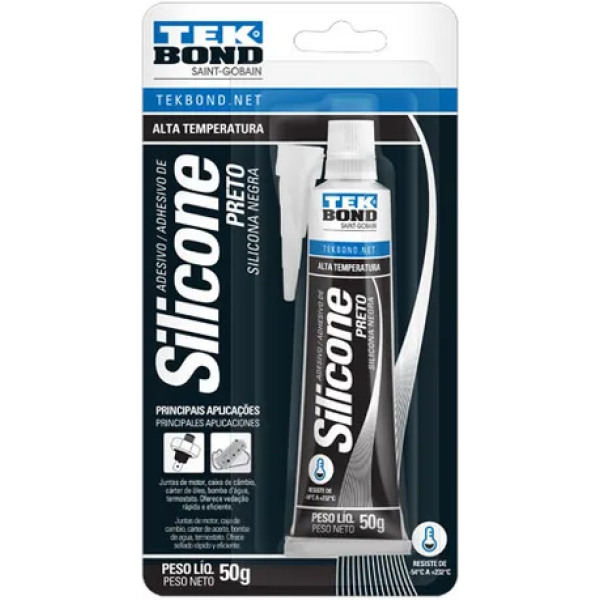 Silicona Acetica Negro Alta Temperatura 50G Tb