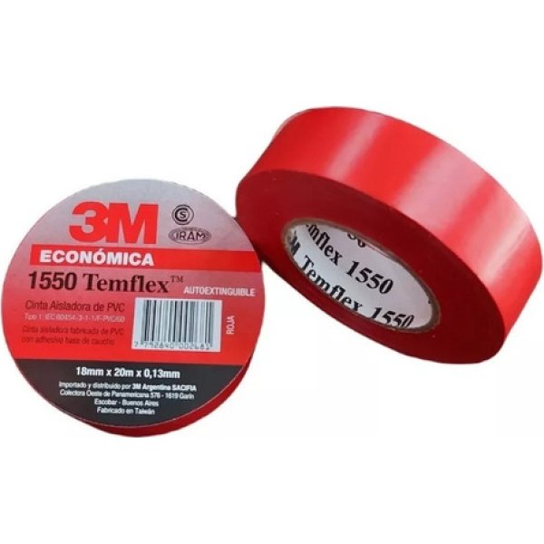 Cinta Aisladora Roja 18Mt 3M
